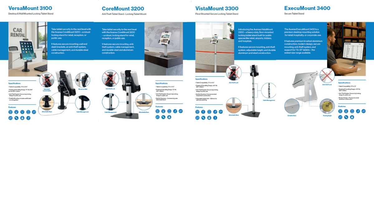 Product Comparison Image for AVANSA Secure Tablet Stand – Anti-Theft Stand for 7-13