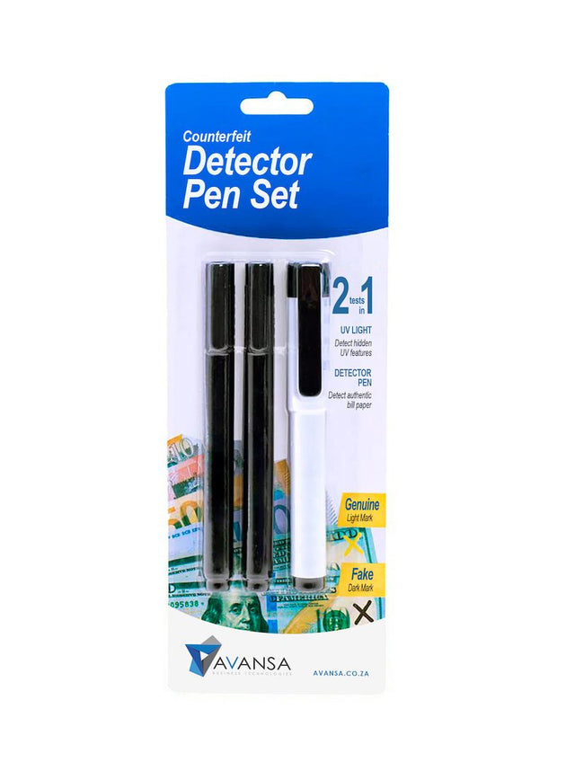 Avansa Counterfeit pens with UV light - 3 pack - My Store